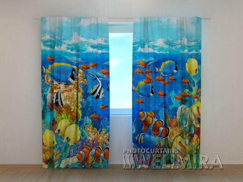 Dienas un nakts aizkari - Spilgtas zivis 180 x 140 cm (2X 90x140 cm) / SCREEN E-interjers.lv