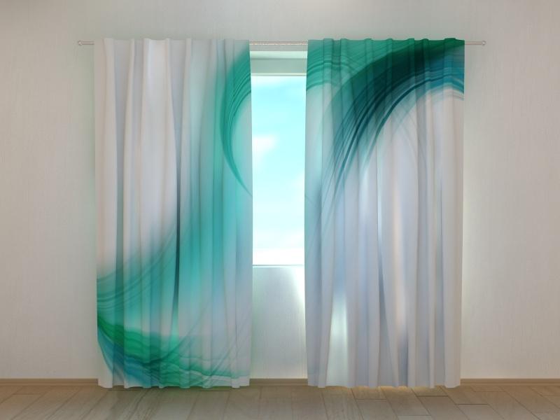 Dienas un nakts aizkari - Tirkīza abstrakcija 180 x 140 cm (2X 90x140 cm) / SCREEN E-interjers.lv