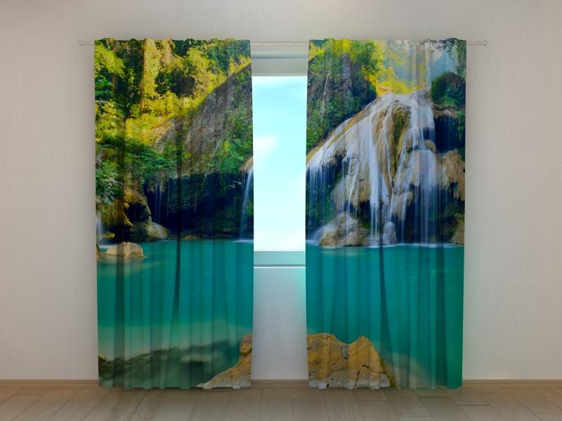 Dienas un nakts aizkari - Ūdenskritums meža džungļos 180 x 140 cm (2X 90x140 cm) / SCREEN E-interjers.lv