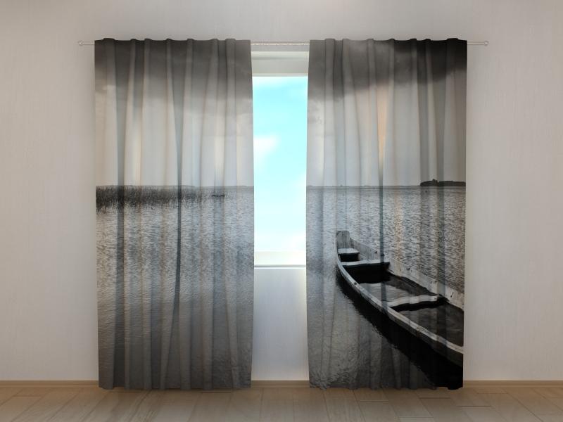Dienas un nakts aizkari - Vientuļa laiva uz ezera 180 x 140 cm (2X 90x140 cm) / SCREEN E-interjers.lv