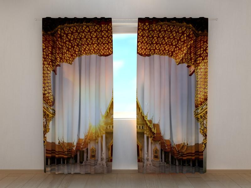 Dienas un nakts aizkari - Wat Benchamabophit Bangkokas pilsētā 180 x 140 cm (2X 90x140 cm) / SCREEN E-interjers.lv
