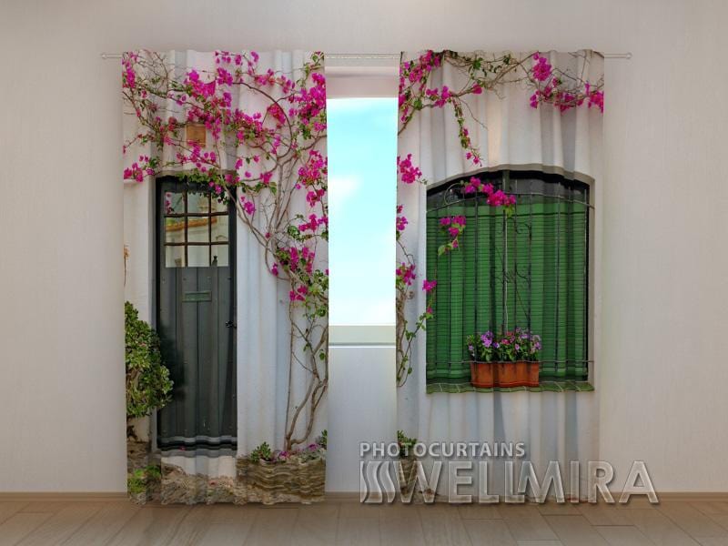 Dienas un nakts aizkari - Ziedi uz loga 180 x 140 cm (2X 90x140 cm) / SCREEN E-interjers.lv