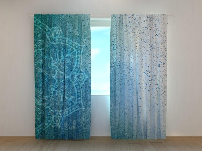 Dienas un nakts aizkari - Zila mandala 180 x 140 cm (2X 90x140 cm) / SCREEN E-interjers.lv