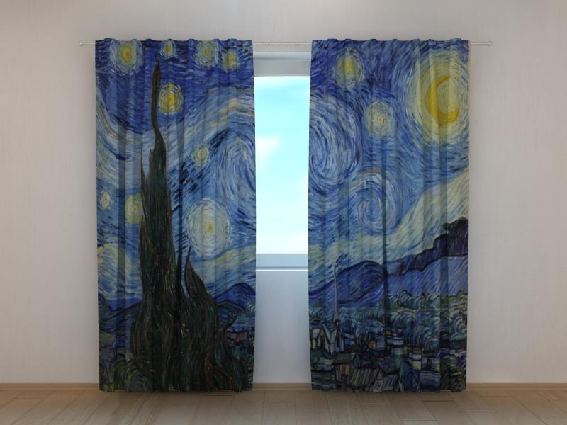 Dienas un nakts aizkari - Zvaigžņotā nakts - Vinsents van Gogs 180 x 140 cm (2X 90x140 cm) / SCREEN E-interjers.lv