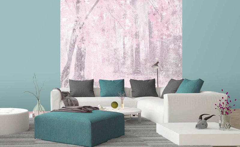 Flizelīna fototapetes - Abstrakts mežs rozā krāsā - D364 225 x 250 cm D-ART