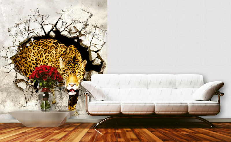 Flizelīna fototapetes ar dzīvniekiem - Leopards medībās 225 x 250 cm D-ART