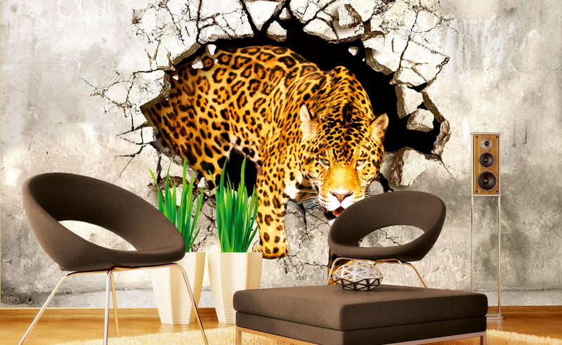 Flizelīna fototapetes ar dzīvniekiem - Leopards medībās 375 x 250 cm D-ART
