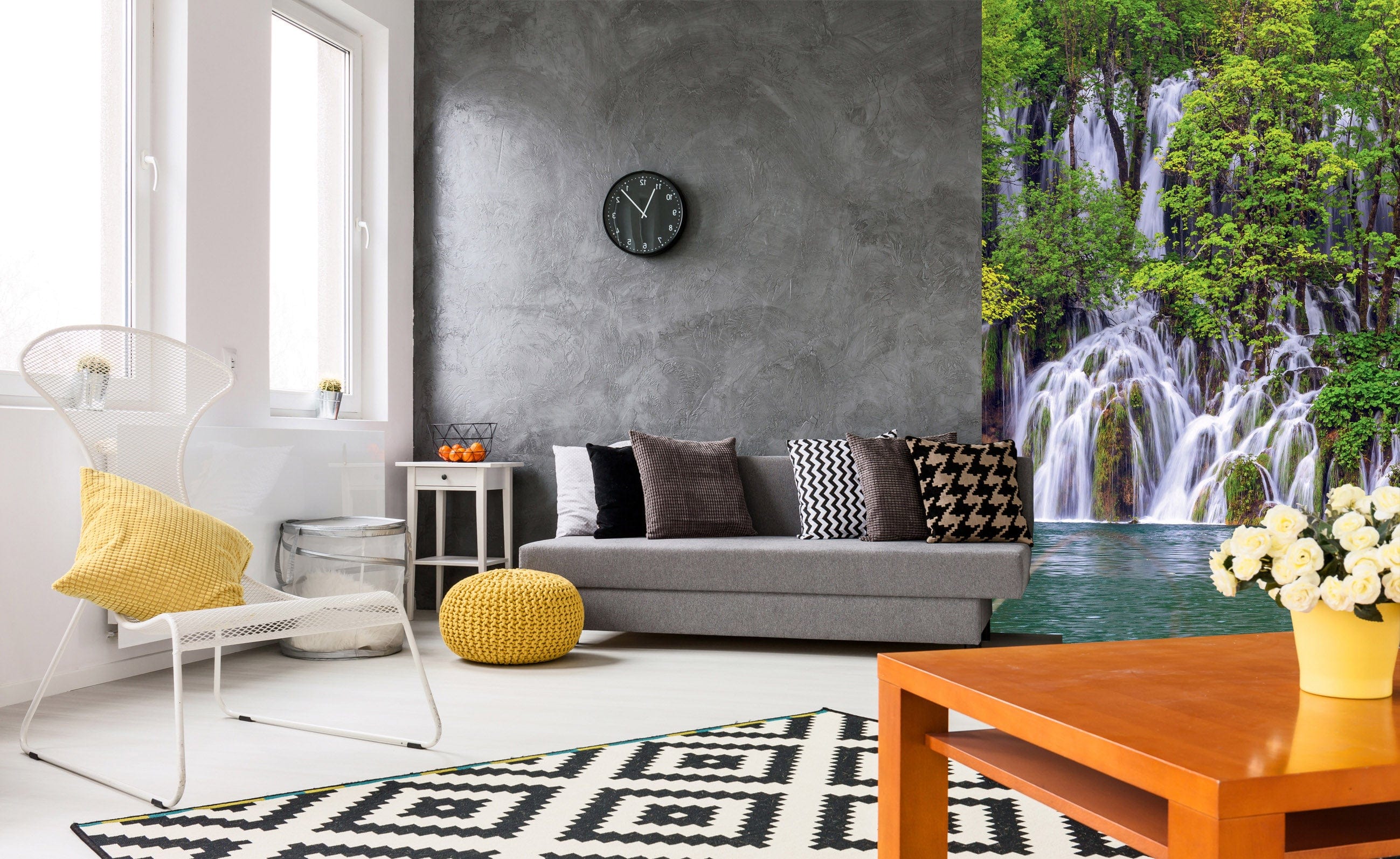 Flizelīna fototapetes ar ezeru un ūdenskritumu - Plitvices ezeri 150 x 250 cm D-ART