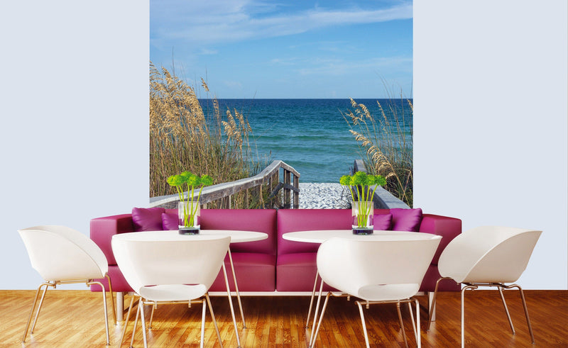 Flizelīna fototapetes ar jūras skatu - Smilšu promenāde 225 x 250 cm D-ART