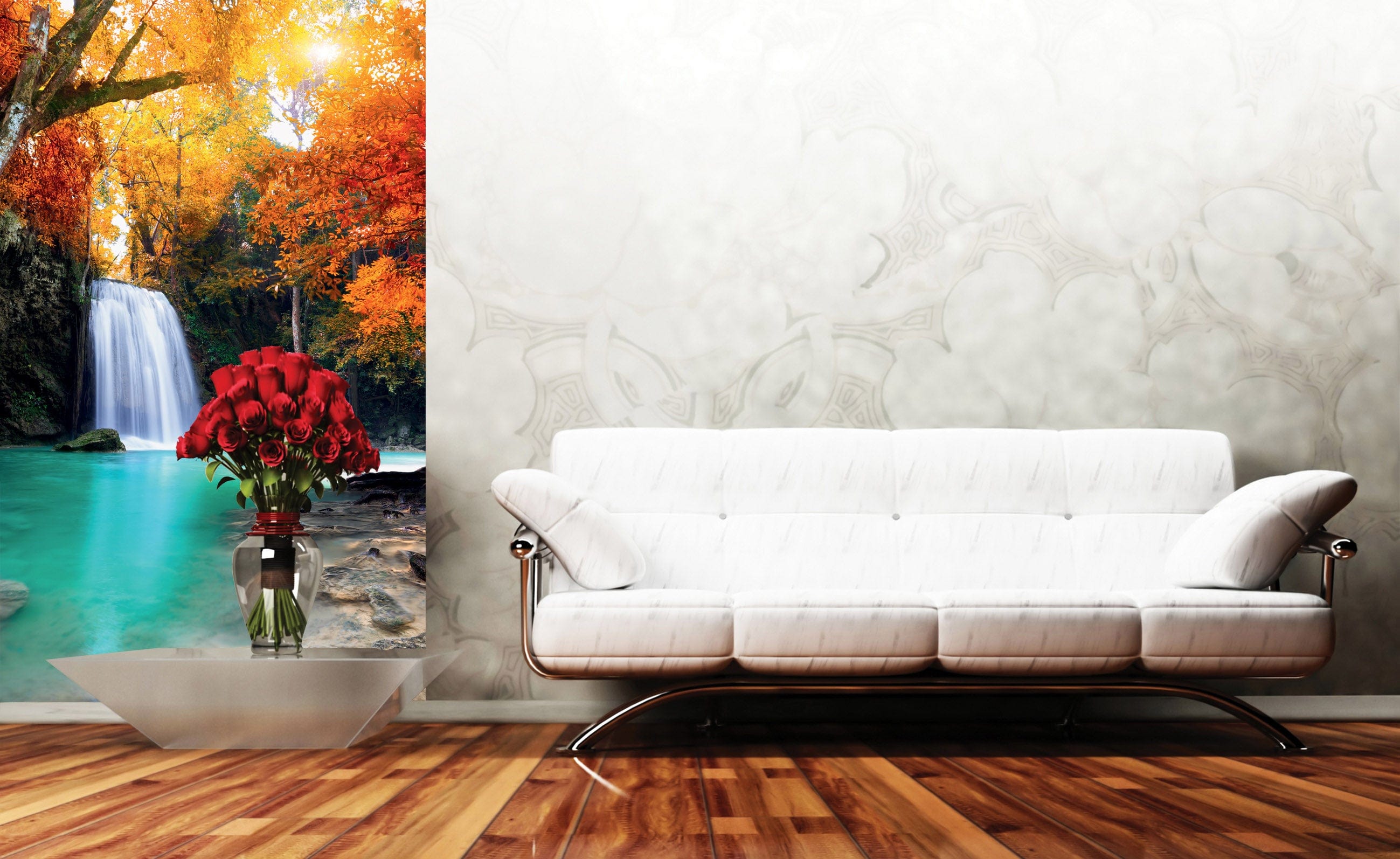 Flizelīna fototapetes ar rudens ūdenskritumu 150 x 250 cm D-ART