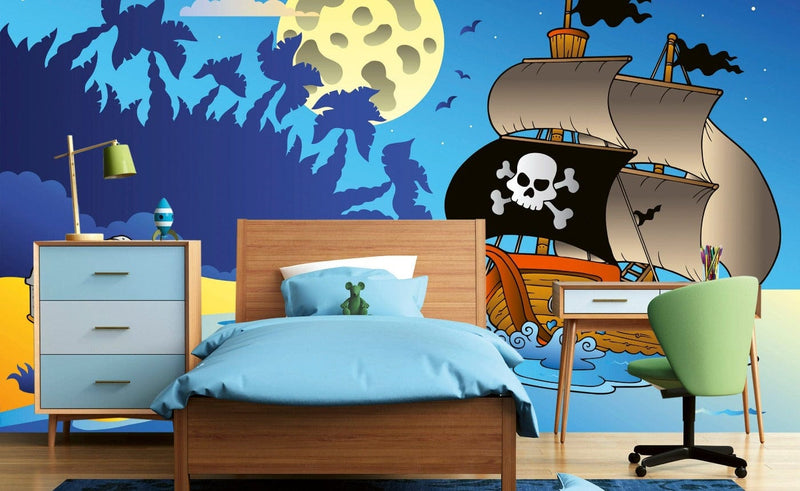 Flizelīna fototapetes - bērnu istabai - Pirātu kuģis D-ART
