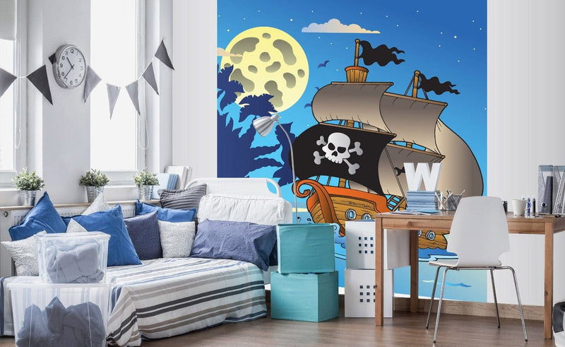 Flizelīna fototapetes - bērnu istabai - Pirātu kuģis 225 x 250 cm D-ART