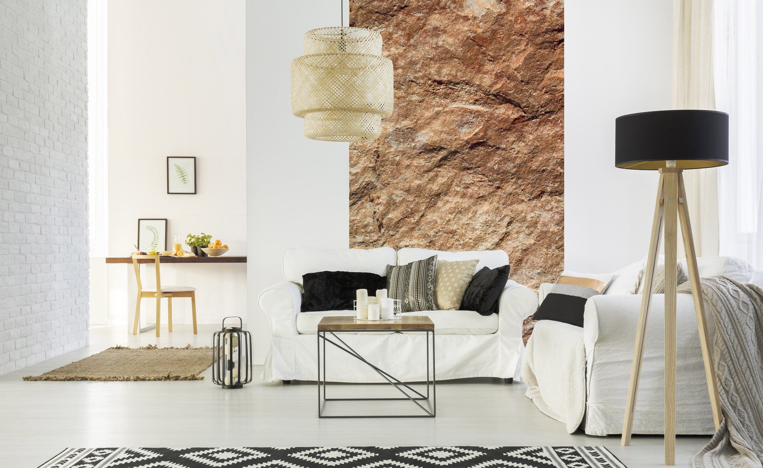 Flizelīna fototapetes - Eleganta akmens siena brūnos toņos 150 x 250 cm D-ART