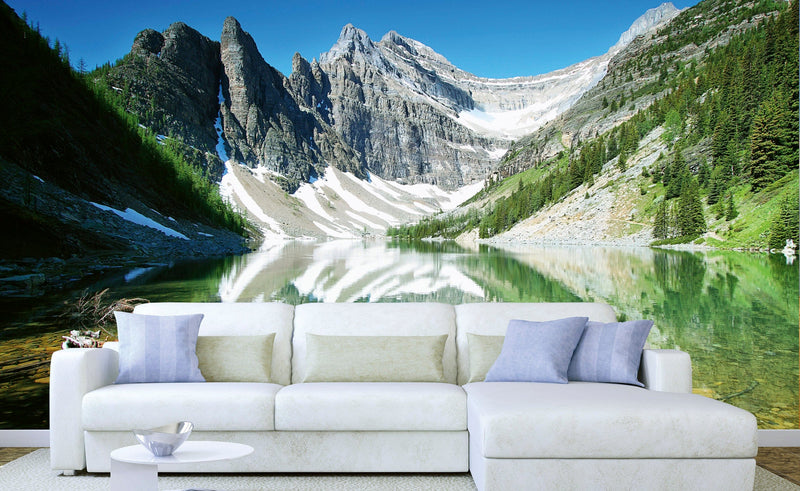 Flizelīna fototapetes - Kalnu ezera apkārtne 375 x 250 cm D-ART