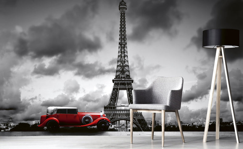 Flizelīna fototapetes - Retro auto Parīzē 375 x 250 cm D-ART