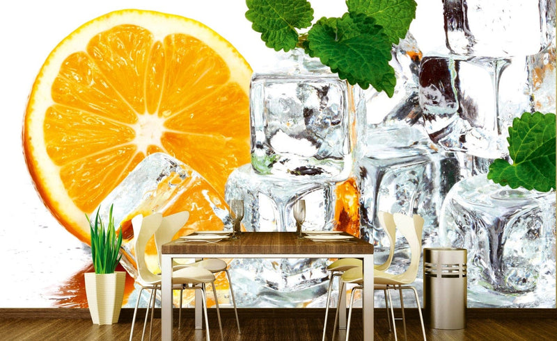 Flizelīna fototapetes - virtuvei - Citrons un ledus 375 x 250 cm D-ART