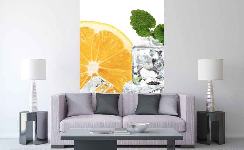 Flizelīna fototapetes - virtuvei - Citrons un ledus 150 x 250 cm D-ART