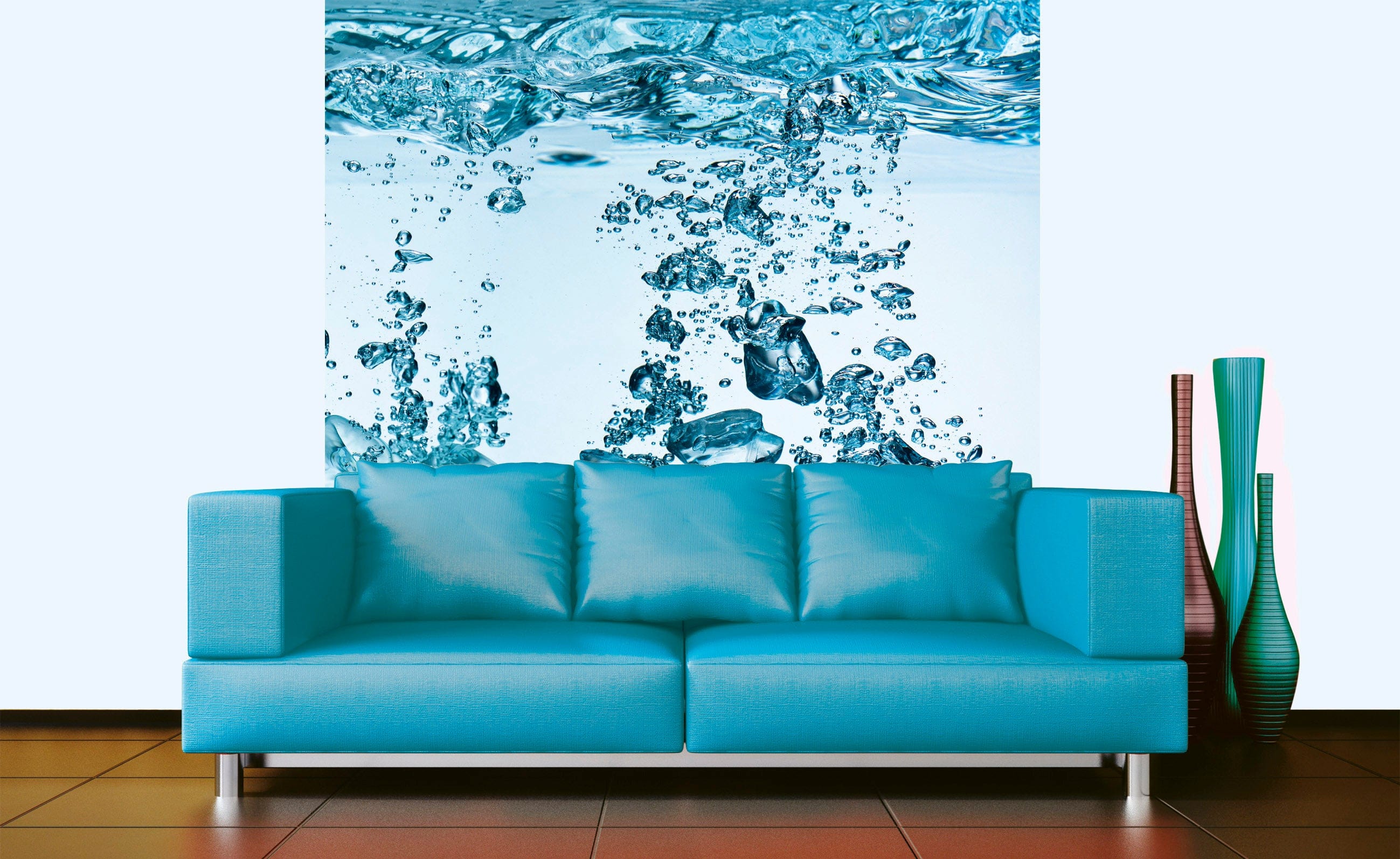 Flizelīna fototapetes - virtuvei - Ledus gabaliņi ūdenī 225 x 250 cm D-ART