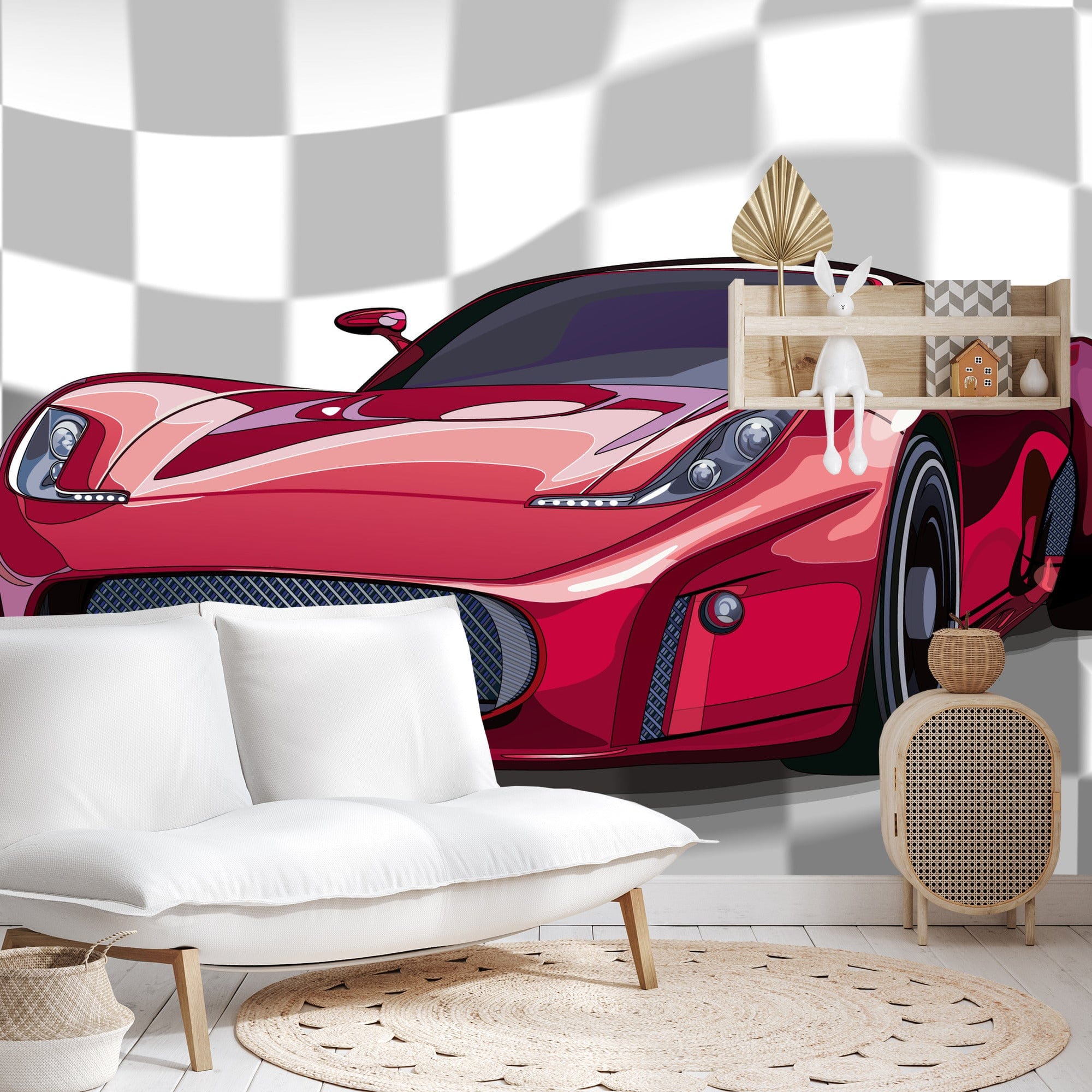 Fototapete - sporta auto sarkanā krāsā E-interjers.lv