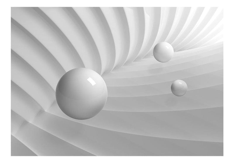 Fototapetes ar 3D ilūziju pelēkos toņos - Baltā simetrija, 64293 E-interjers.lv