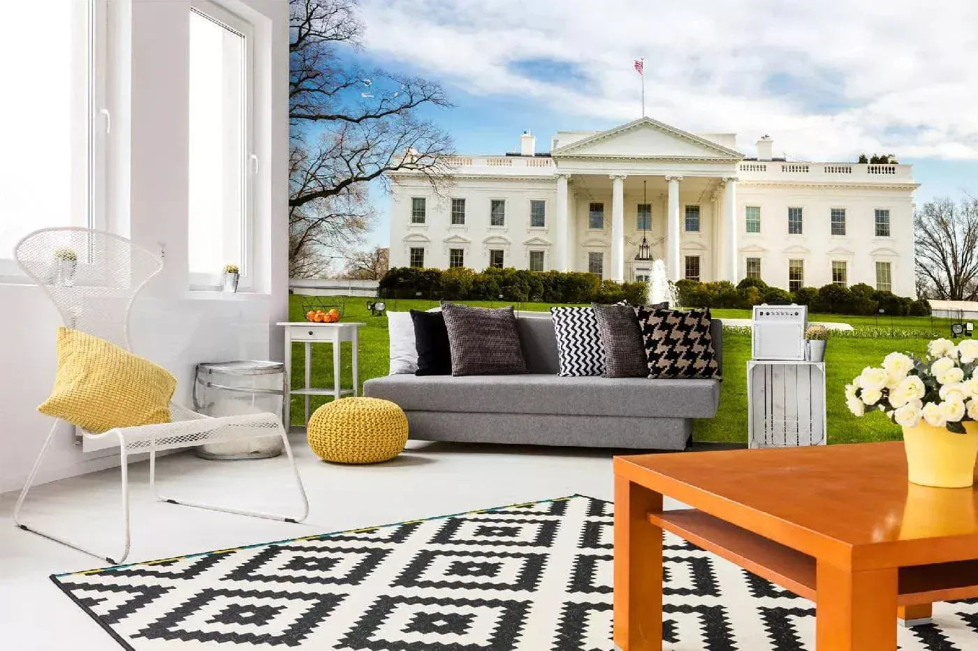 Fototapetes ar ASV tematiku - Baltā māja, 375x250 cm D-ART