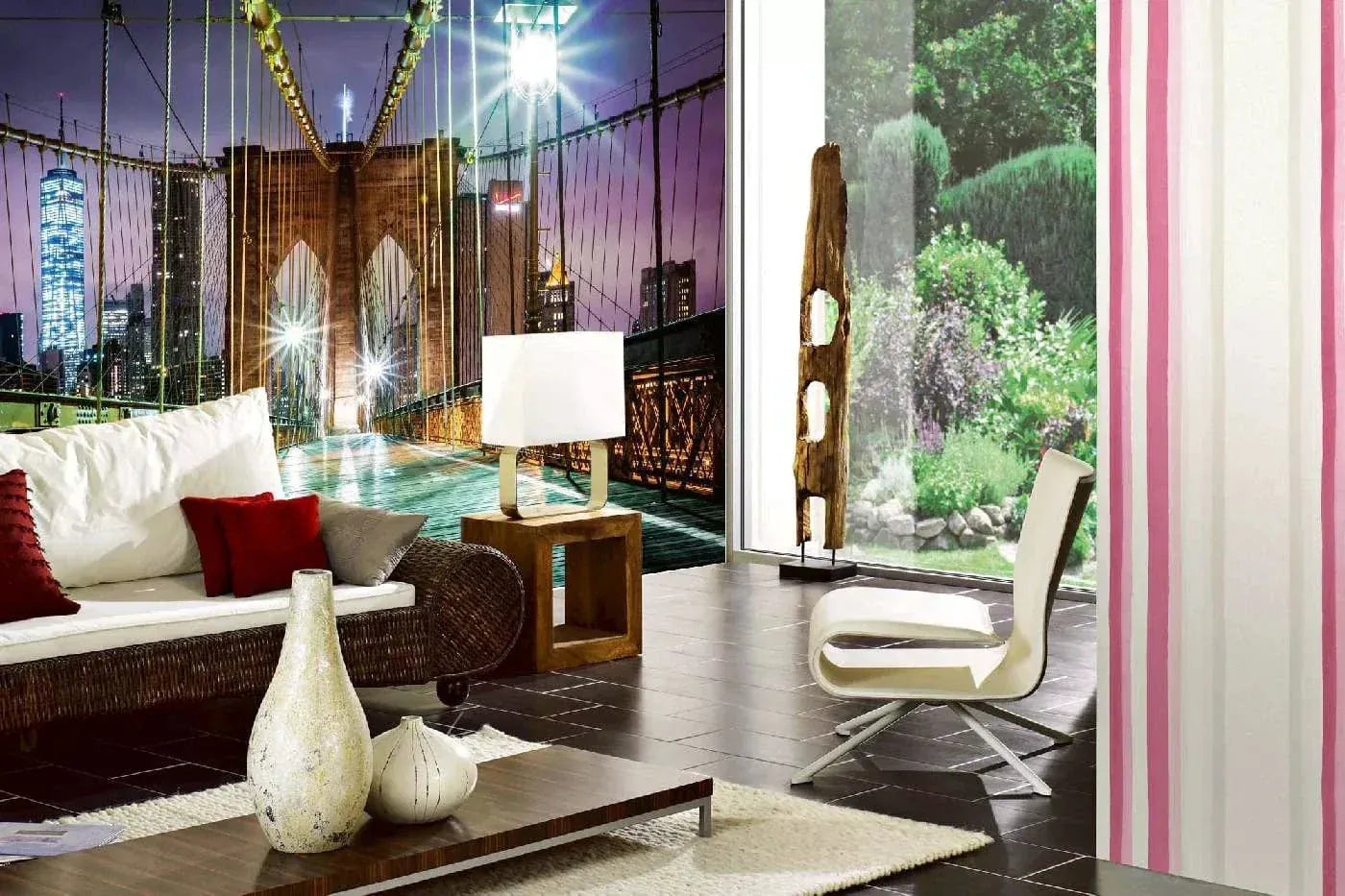 Fototapetes ar ASV tematiku - Bruklinas tilts - nakts skats, 375x250 cm D-ART