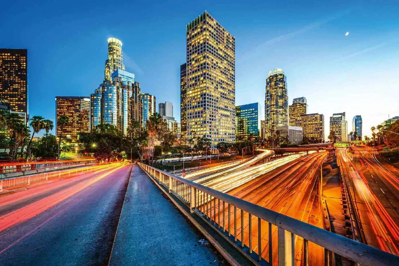 Fototapetes ar ASV tematiku - Losandželosa naktī, 375x250 cm D-ART