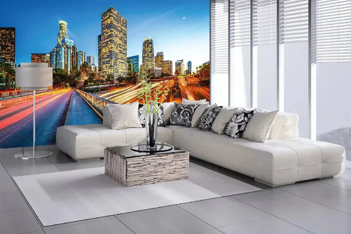 Fototapetes ar ASV tematiku - Losandželosa naktī, 375x250 cm D-ART