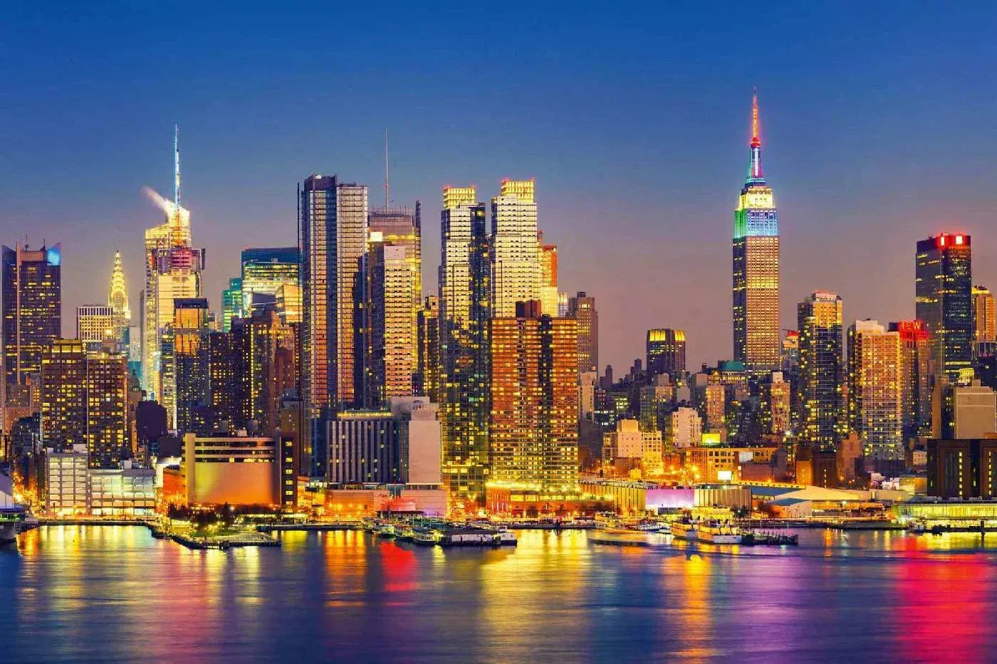 Fototapetes ar ASV tematiku - Manhattana naktī, 375x250 cm D-ART