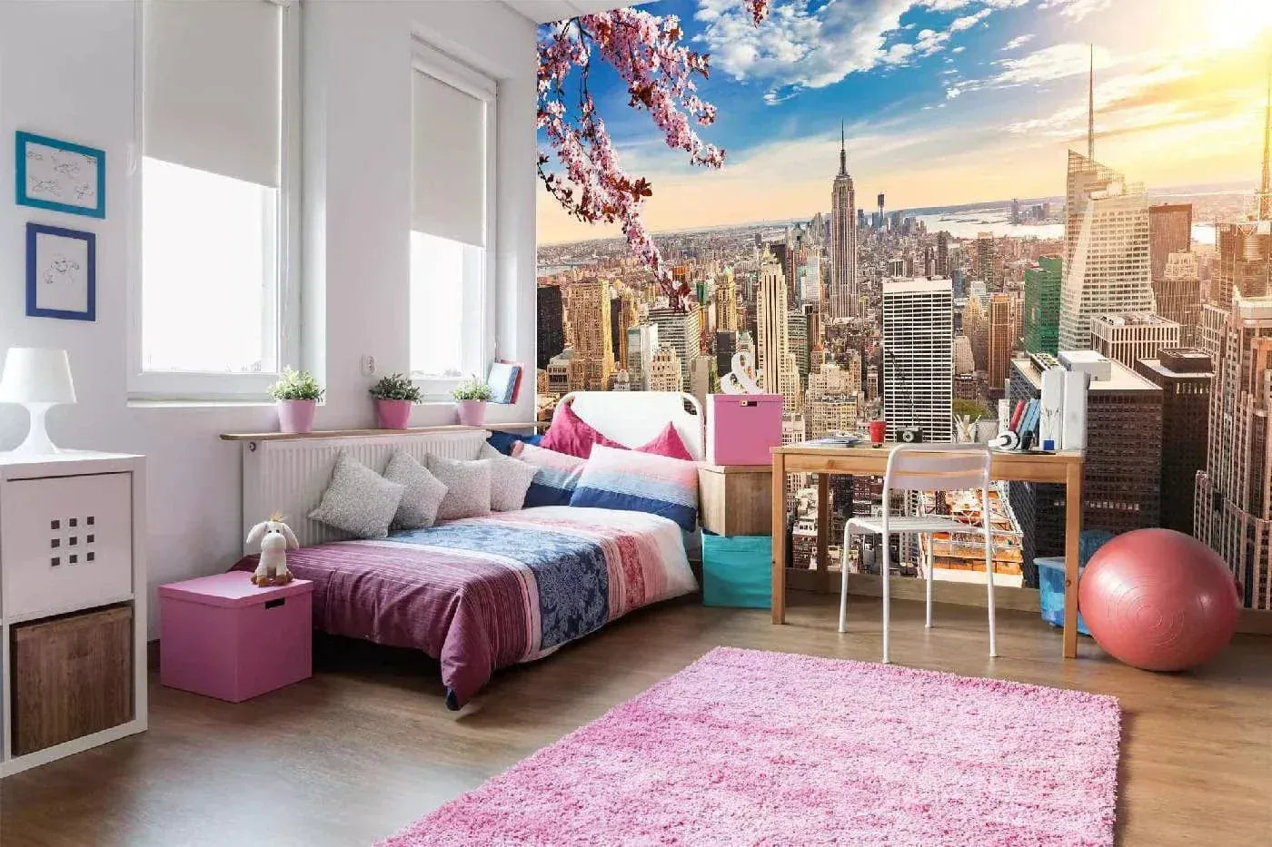 Fototapetes ar ASV tematiku - Manhattana saulrietā, 375x250 cm D-ART