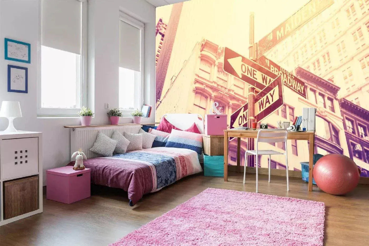 Fototapetes ar ASV tematiku - Vintāžas ielu zīmes, 375x250 cm D-ART