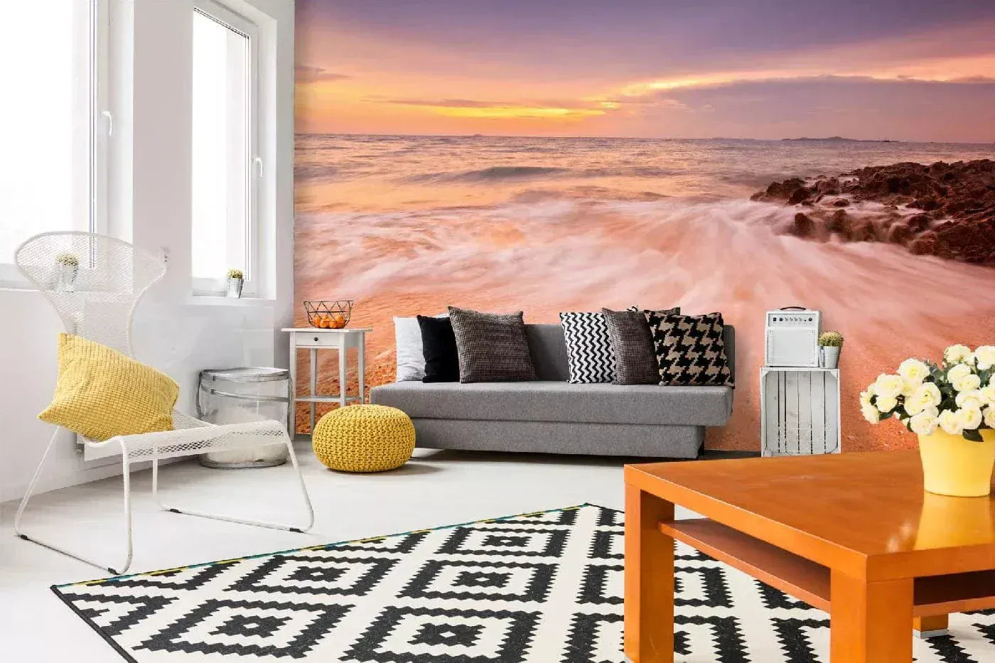 Fototapetes ar jūras ainavu - Saulriets jūrā, 375x250 cm D-ART