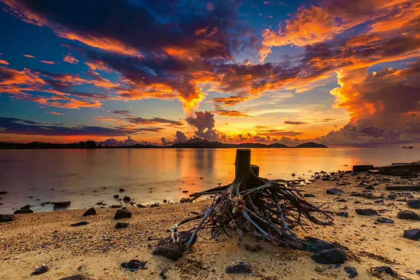 Fototapetes ar jūras ainavu - Zelta saullēkts, 375x250 cm D-ART