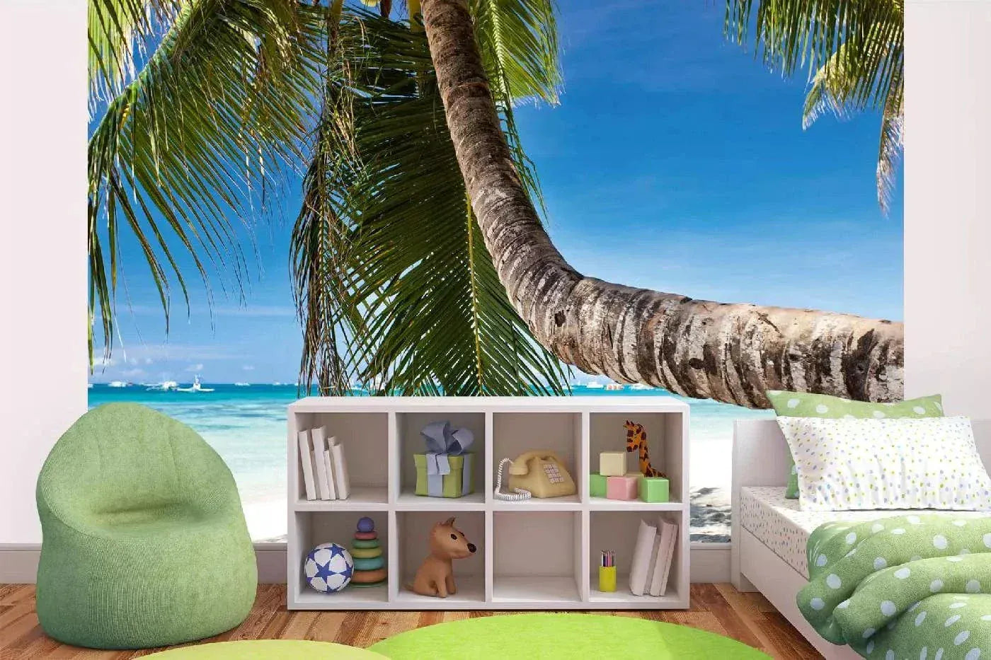 Fototapetes ar jūras skatu - Palma uz tropiskas pludmales, N3201, 375x250 cm D-ART