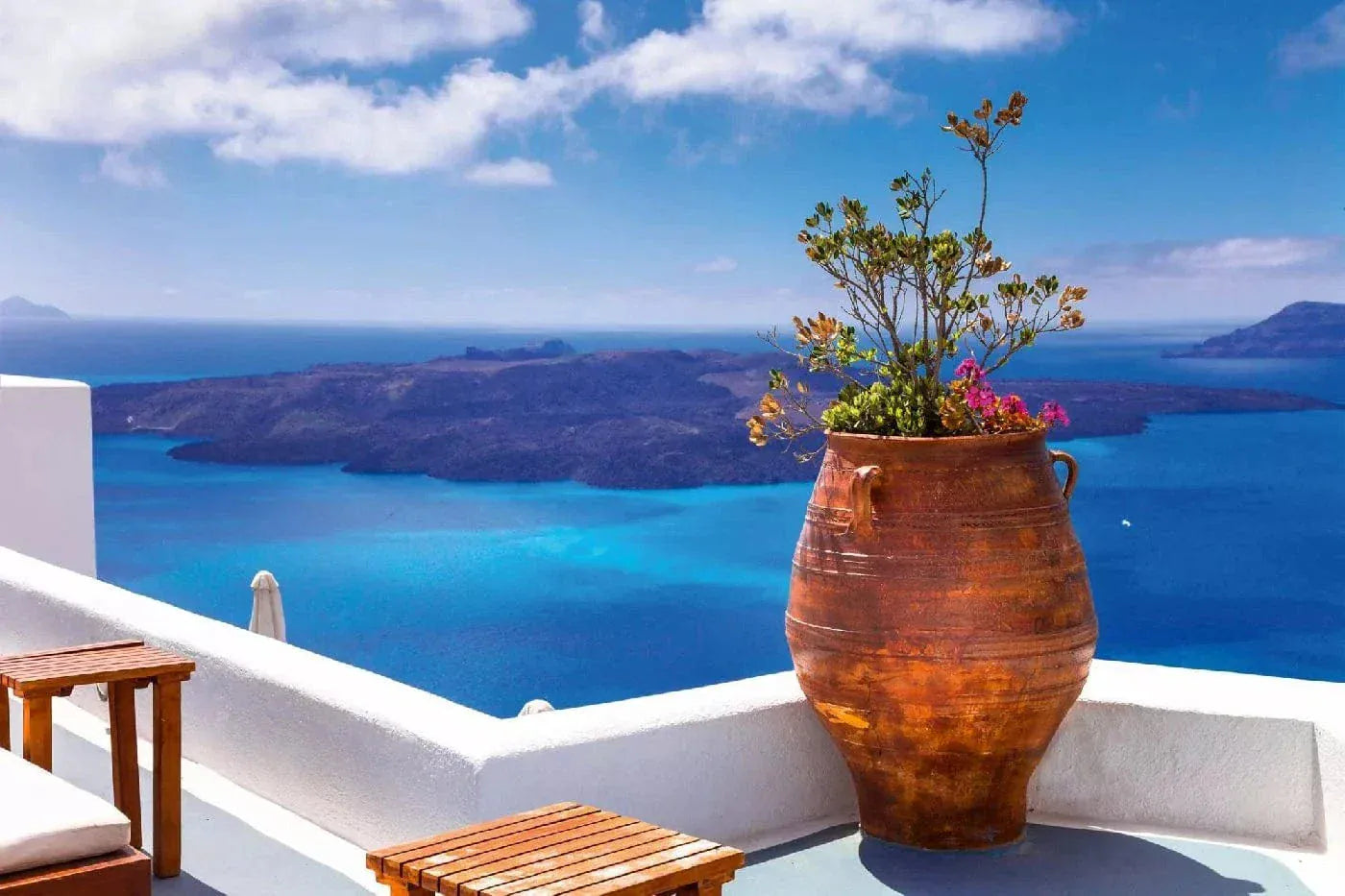 Fototapetes ar jūras skatu - Santorini sala, Grieķija, (375x250 cm) D-ART