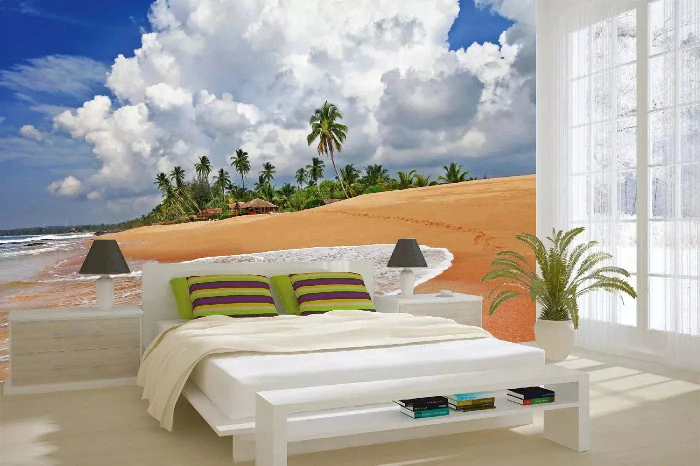 Fototapetes ar palmām - Šrilankas savvaļas pludmale, N3227, 375x250 cm D-ART