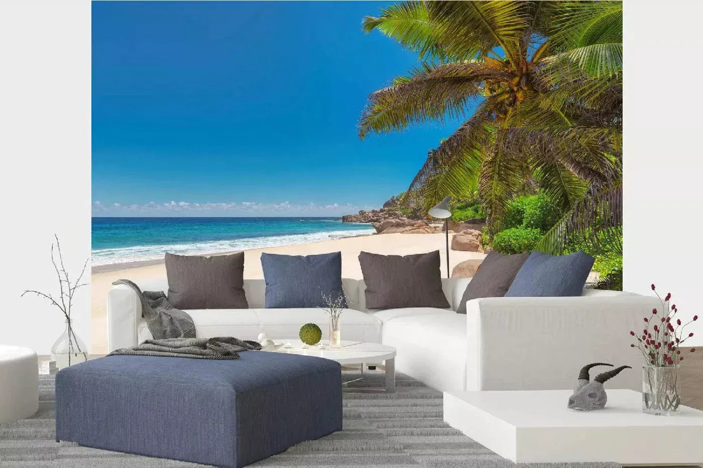 Fototapetes ar tropisko pludmali - Tropiskā pludmale, N3215, 375x250 cm, 🌴 D-ART
