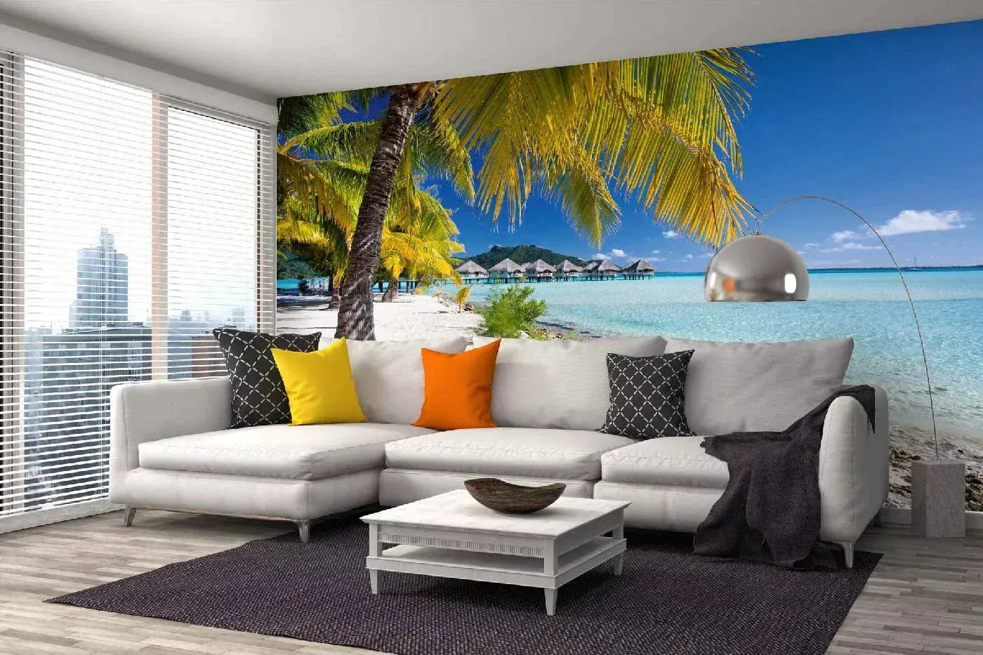 Fototapetes ar tropisko skatu - Pludmale Bora Bora salā, N3243, 375x250 cm D-ART