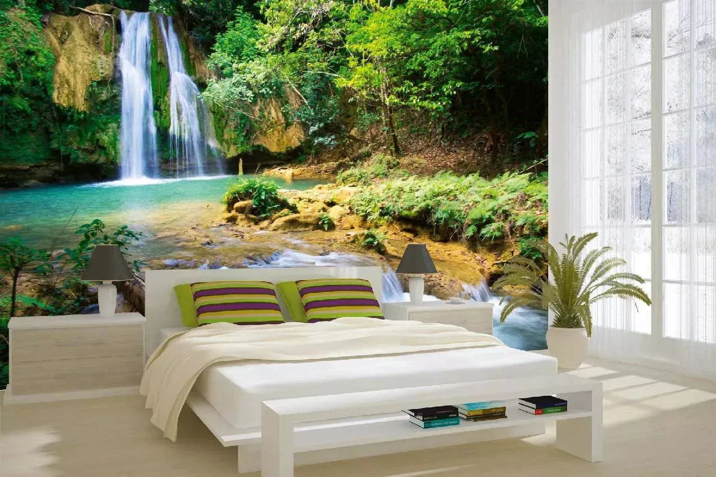 Fototapetes ar ūdenskritumu - Ūdenskritums mežā, (375x250 cm) D-ART