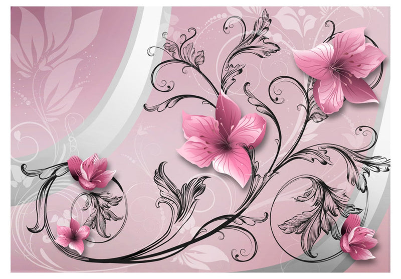 Fototapetes ar ziediem rozā toņos - Laimes zīmes E-interjers.lv