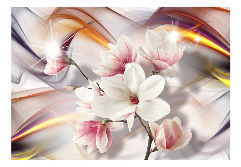 Fototapetes ar ziediem uz abstrakta fona - Mākslinieciskās magnolijas, 62464 E-interjers.lv