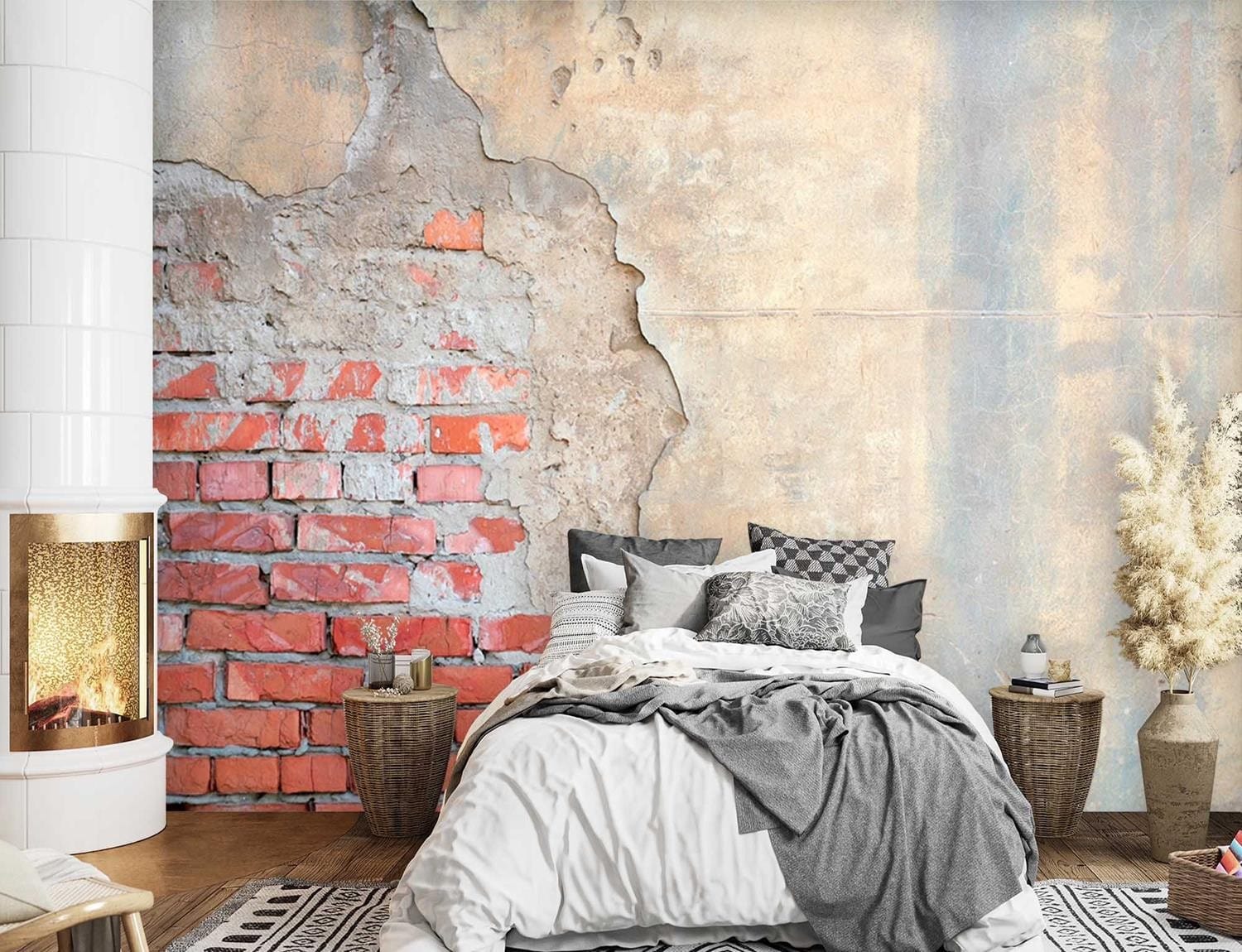 Fototapetes, ķieģeļu optika, siena, betons 3d Home Decor