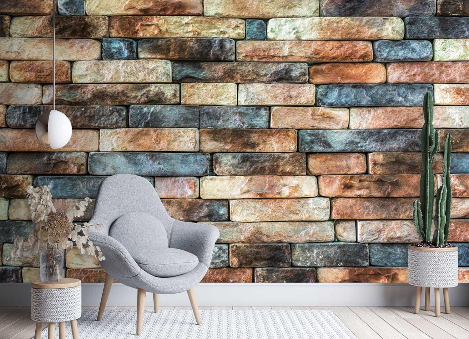 Fototapetes, Krāsaini, ķieģeļi, akmens siena Home Decor