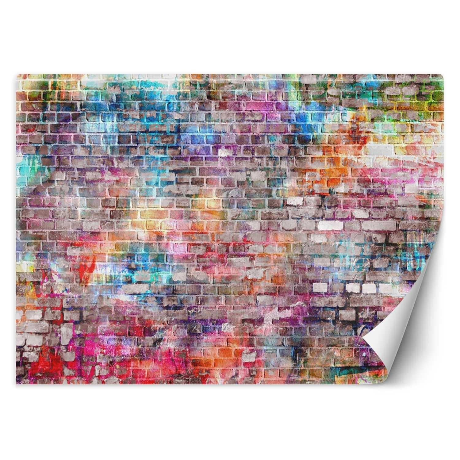 Fototapetes, Krāsains ķieģeļu akmens, siena Home Decor
