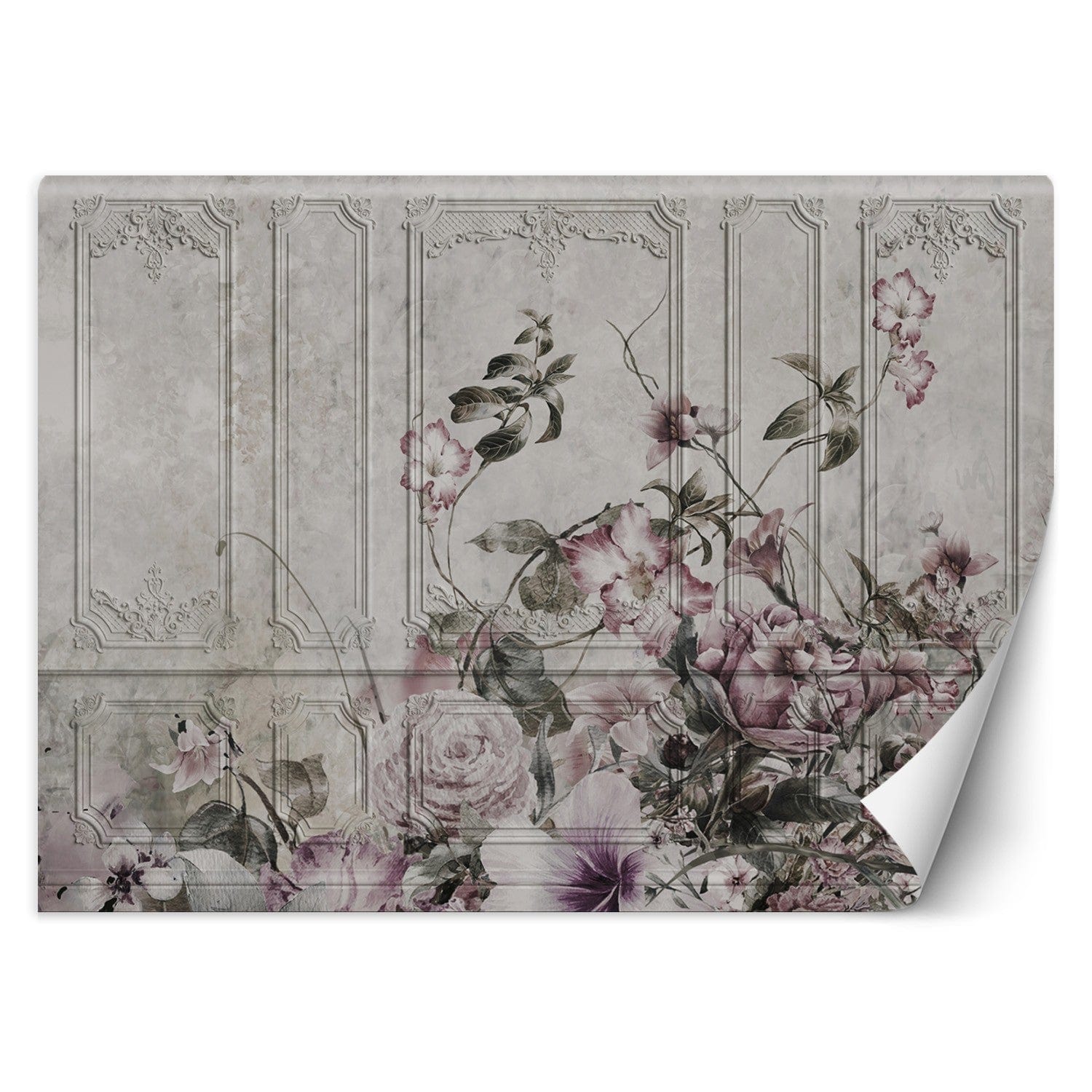 Fototapetes, Lauks, Betons, Ziedi, Vintage Home Decor
