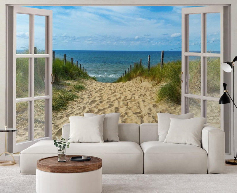 Fototapetes, Logs skats ceļš uz jūru Home Decor