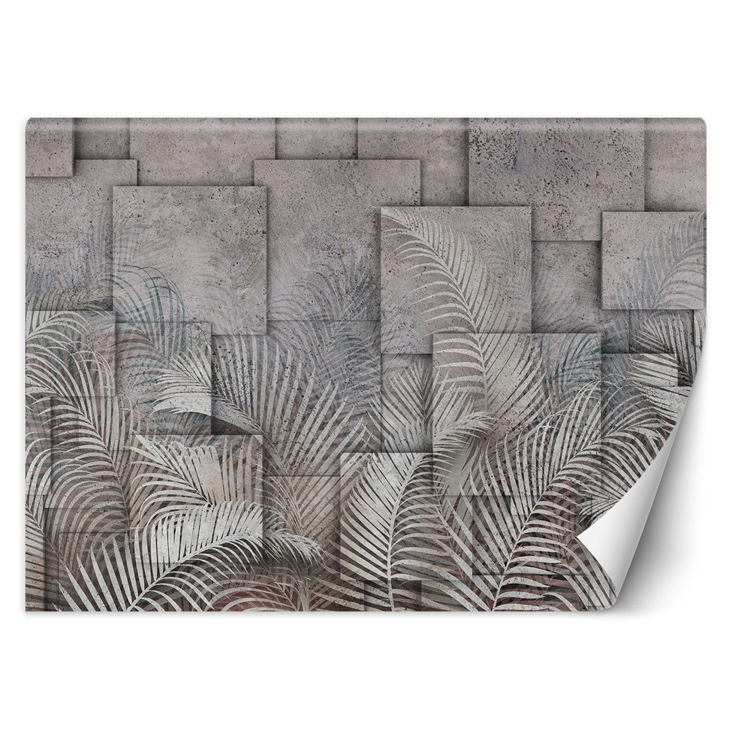 Fototapetes, Palmu lapas, 3d, pelēks Home Decor