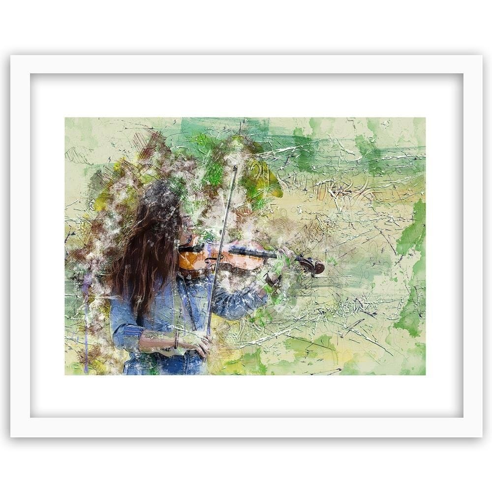 Glezna baltā rāmī - Violinist Abstraction  Home Trends DECO