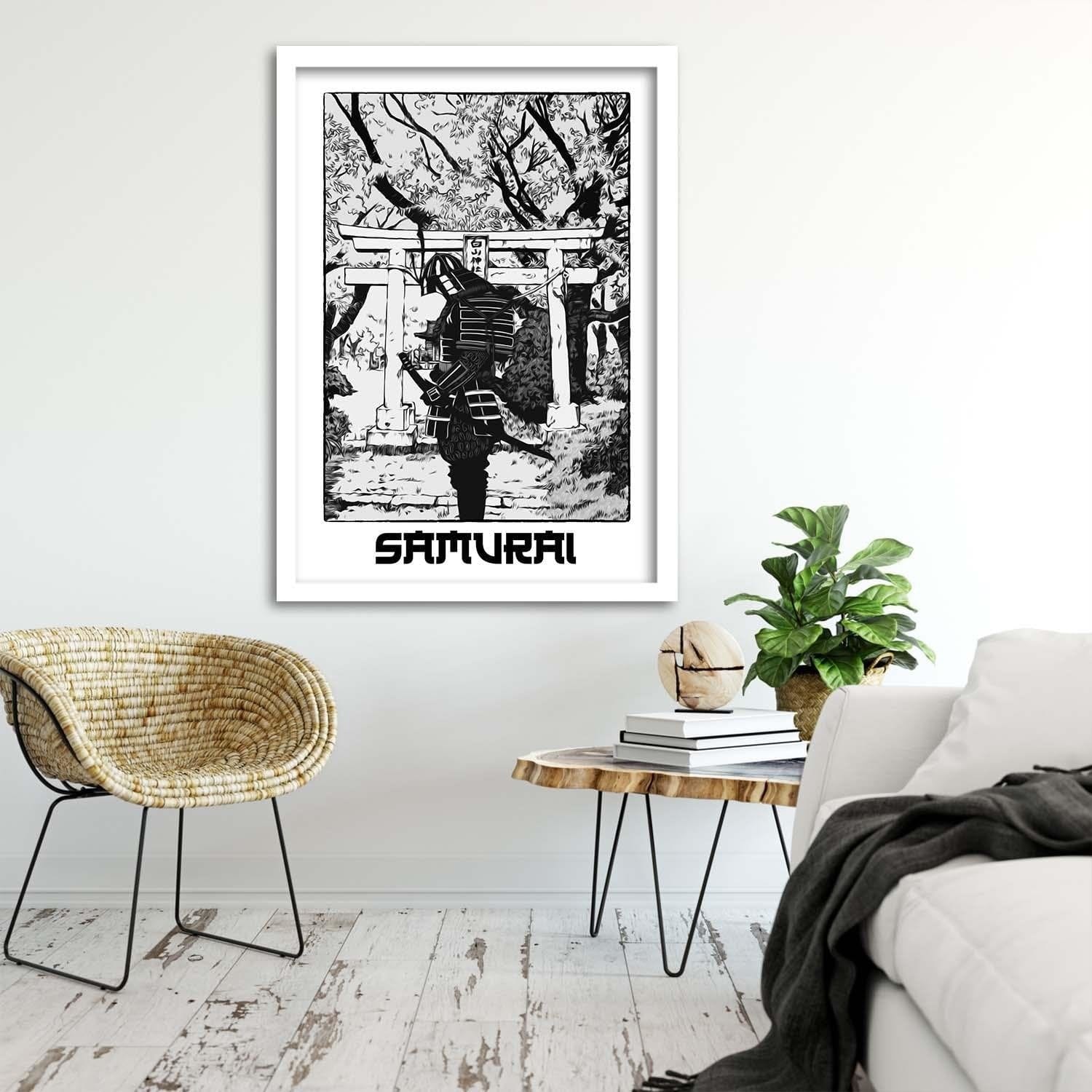Glezna baltā rāmī - White Samurai  Home Trends DECO
