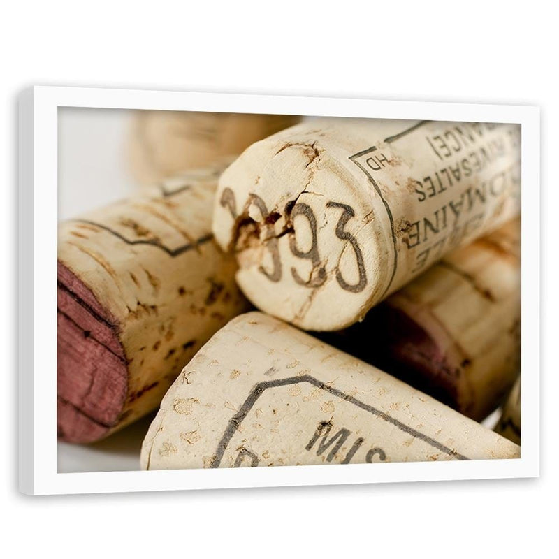 Glezna baltā rāmī - Wine Corks 2  Home Trends DECO